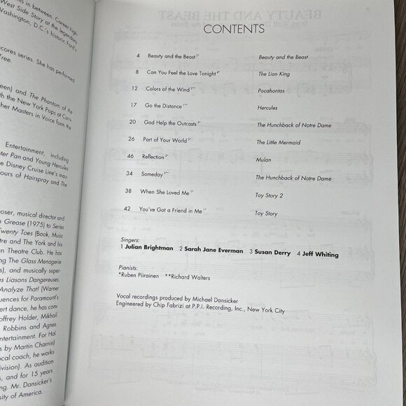 Disney Contemporary Songs Low Voice Book and Audio Piano Hal Leonard - Picture 5 of 6